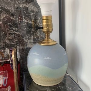 cute vintage 80s landscape beach lamp